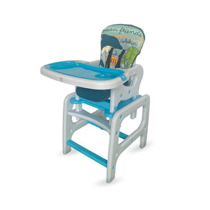 Comedor para Bebé color verde con blanco, 2 En 1 Tipo Escritorio