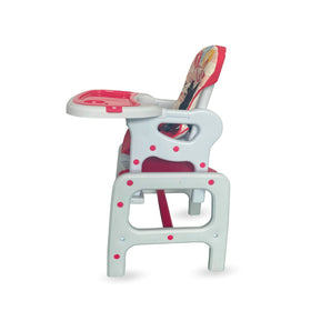 Comedor para Bebé color rosa con blanco, 2 En 1 Tipo Escritorio