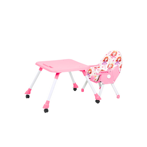 Comedor para Bebé color Rosa, 2 En 1 Tipo Escritorio HN-558