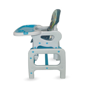 Comedor para Bebé color verde con blanco, 2 En 1 Tipo Escritorio